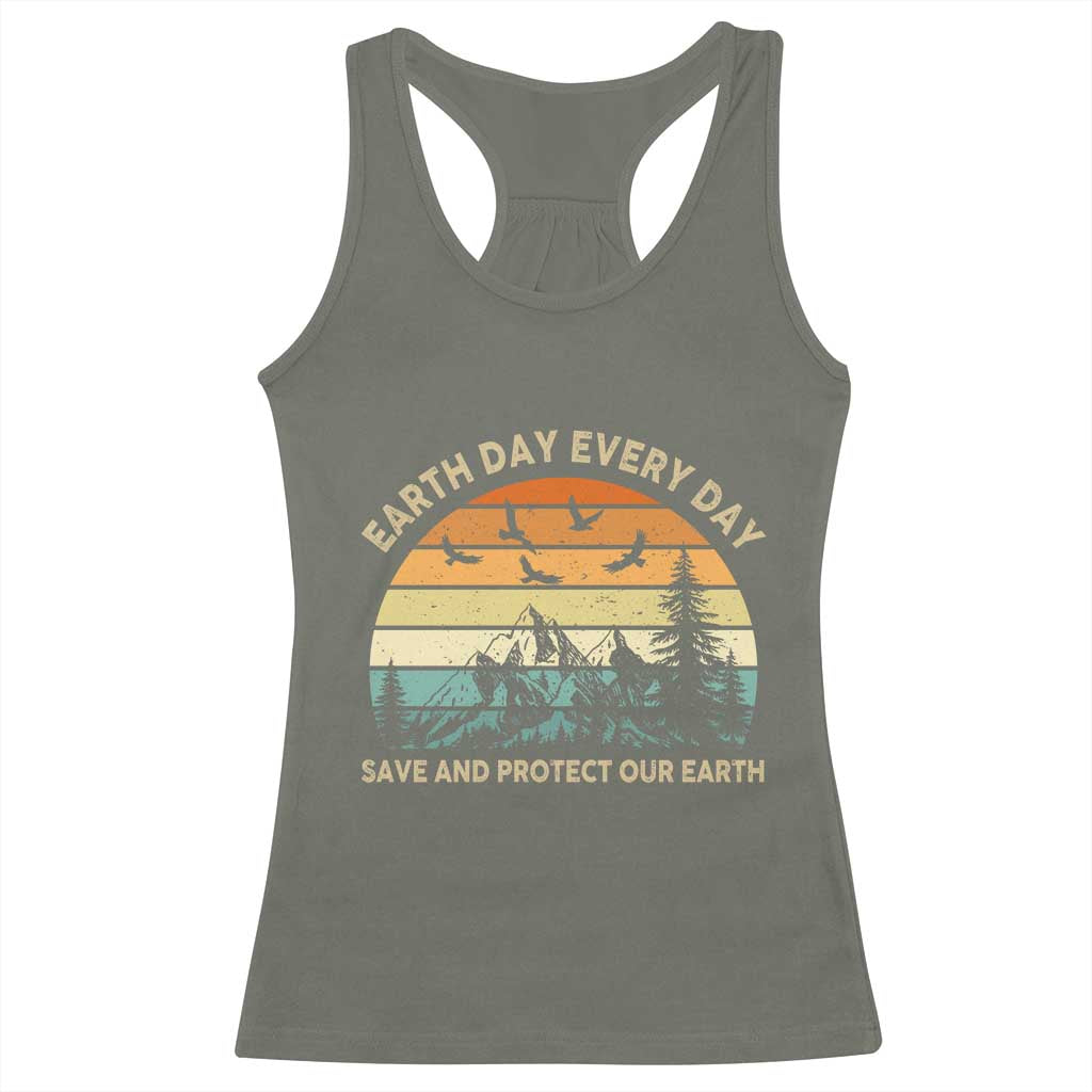 Earth Day Everyday Racerback Tank Top Save And Protect Our Earth