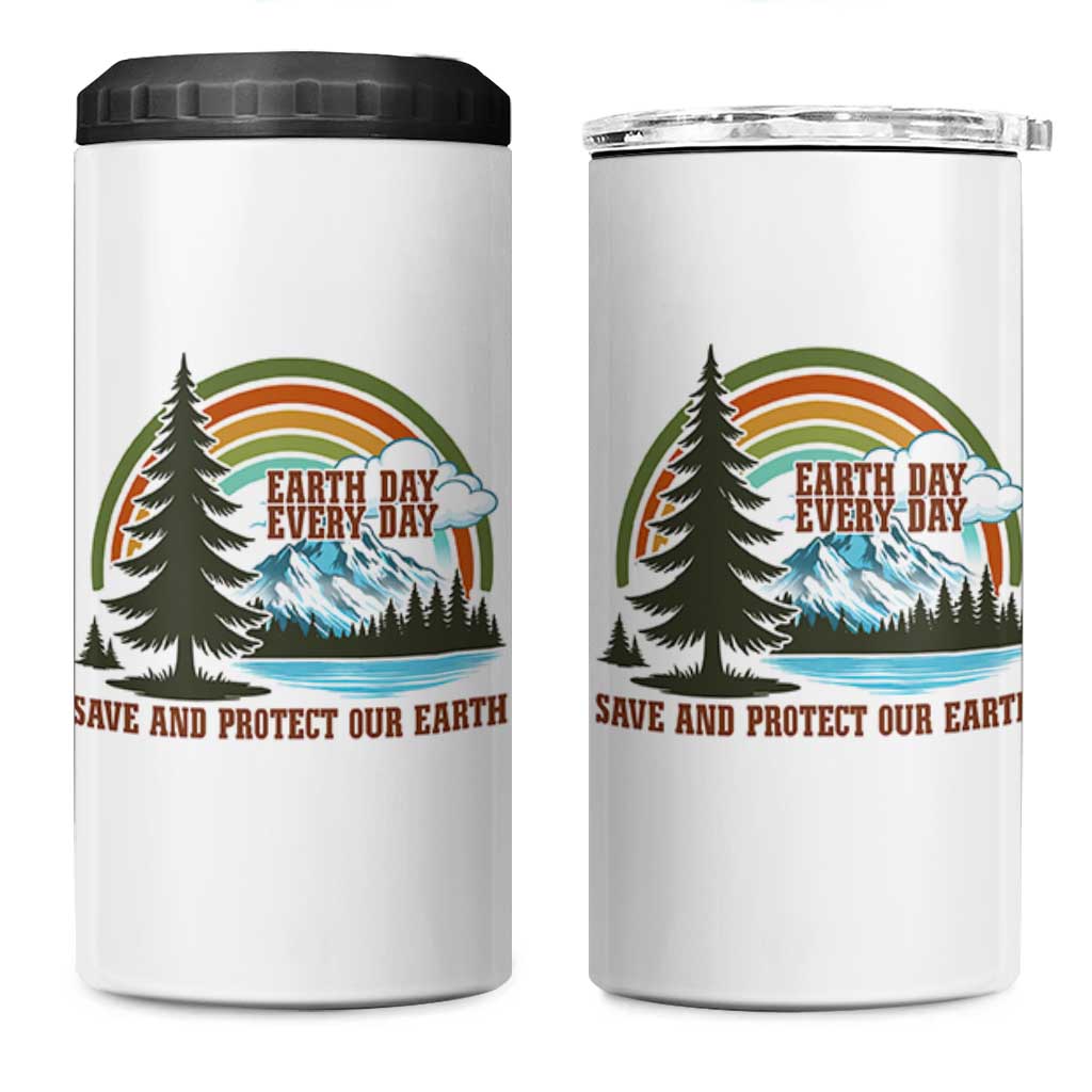 Earth Day Everyday 4 in 1 Can Cooler Tumbler Save The Planet Nature Lover Gift