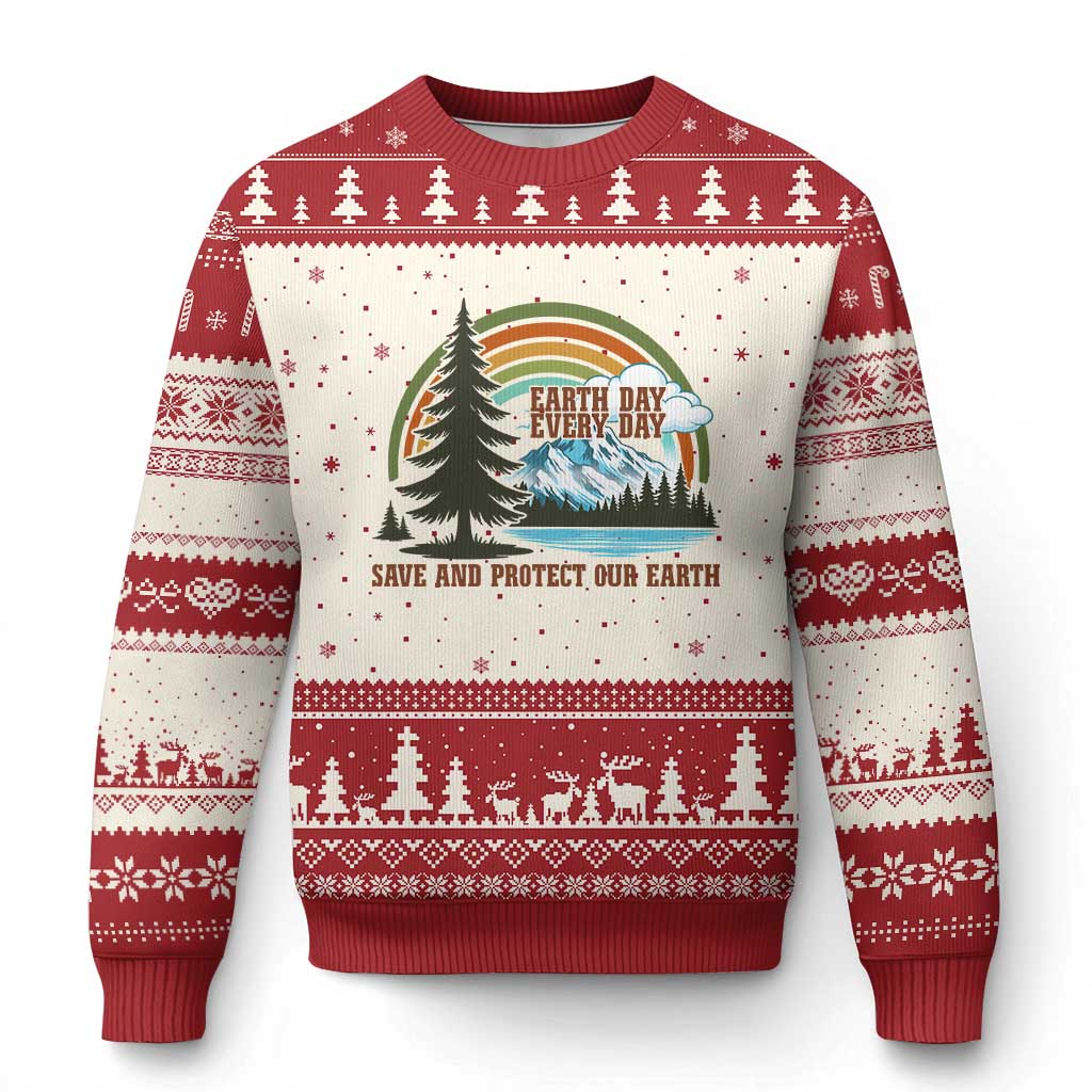 Earth Day Everyday Ugly Christmas Sweater Save The Planet Nature Lover Gift