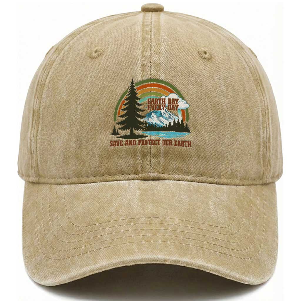 Earth Day Everyday Washed Cotton Baseball Cap Save The Planet Nature Lover Gift