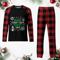 Make Every Day Earth Day Student Gift Plaid Pajama Set Environmental Awareness