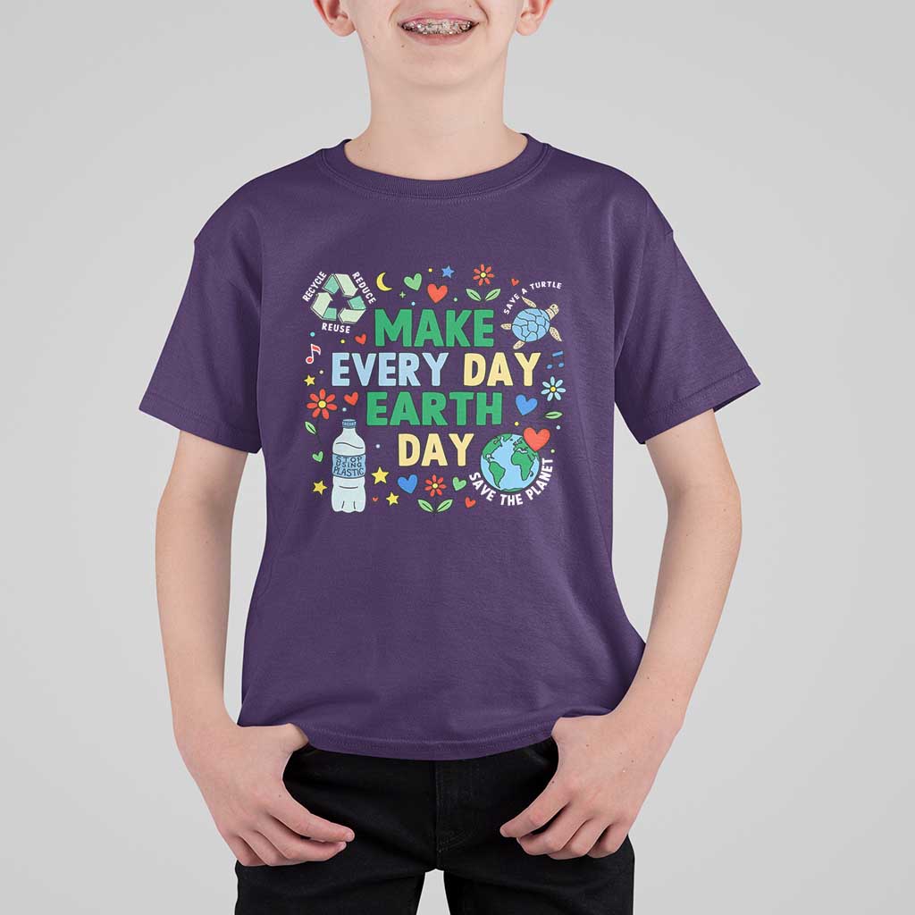 Make Every Day Earth Day Student Gift T Shirt For Kid Environmental Awareness