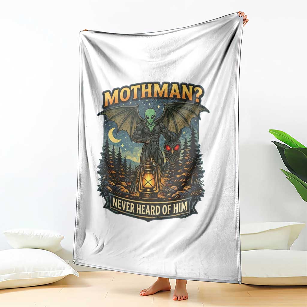 Funny Mothman Cryptid Believer Throw Blanket Never Heard Of Him