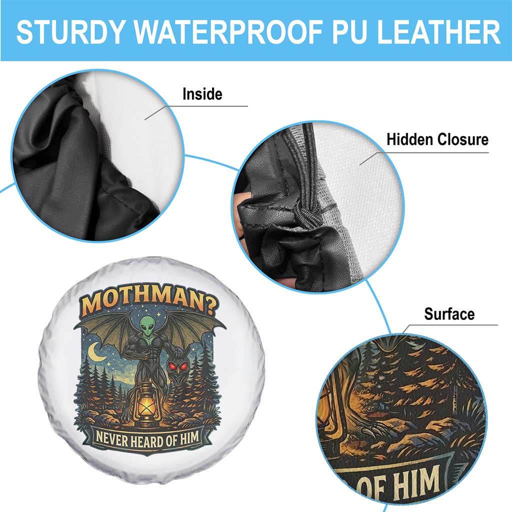 Funny Mothman Cryptid Believer Spare Tire Cover Never Heard Of Him