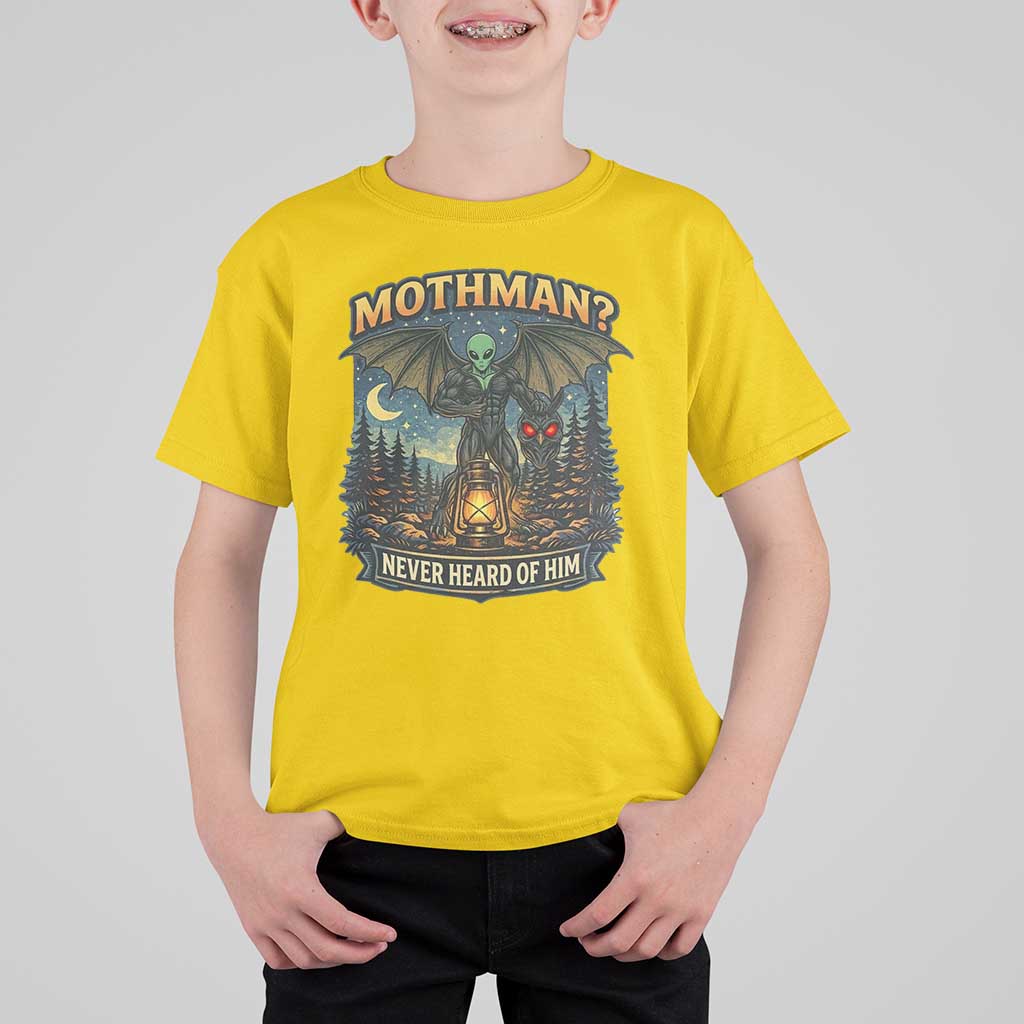 Funny Mothman Cryptid Believer T Shirt For Kid Never Heard Of Him
