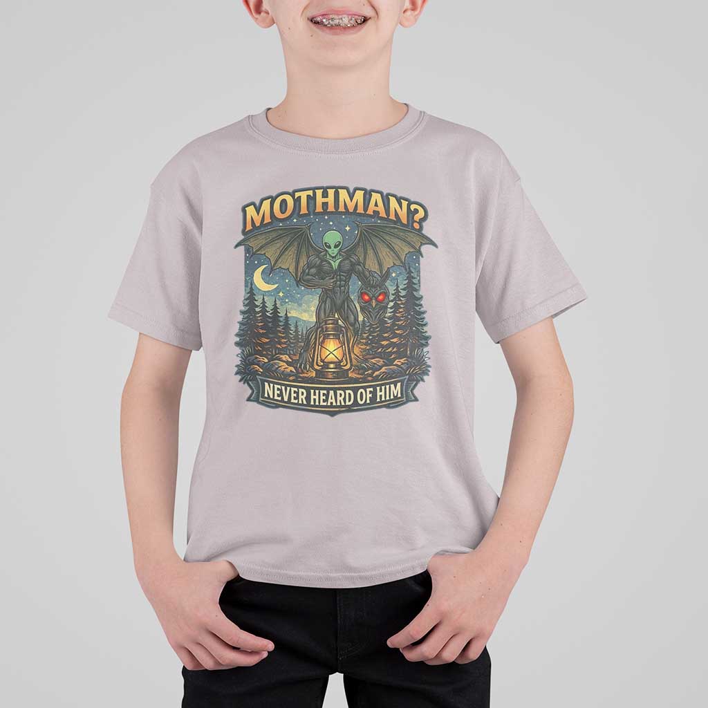 Funny Mothman Cryptid Believer T Shirt For Kid Never Heard Of Him