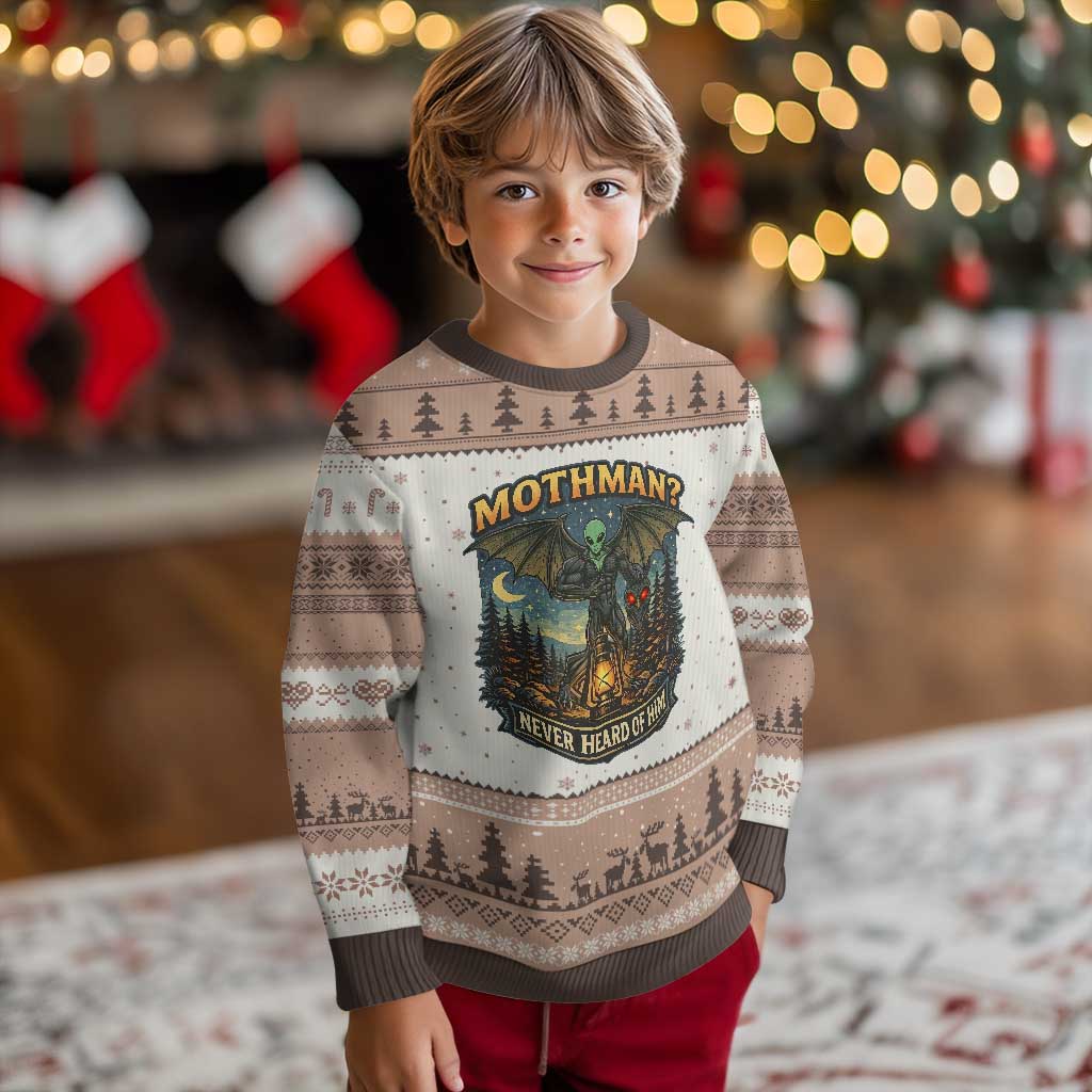 Funny Mothman Cryptid Believer Ugly Christmas Sweater Never Heard Of Him