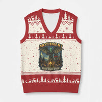 Funny Mothman Cryptid Believer V-Neck Knit Sweater Vest Never Heard Of Him