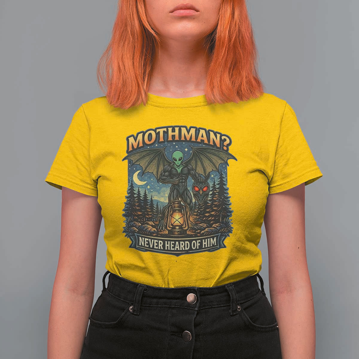 Funny Mothman Cryptid Believer T Shirt For Women Never Heard Of Him