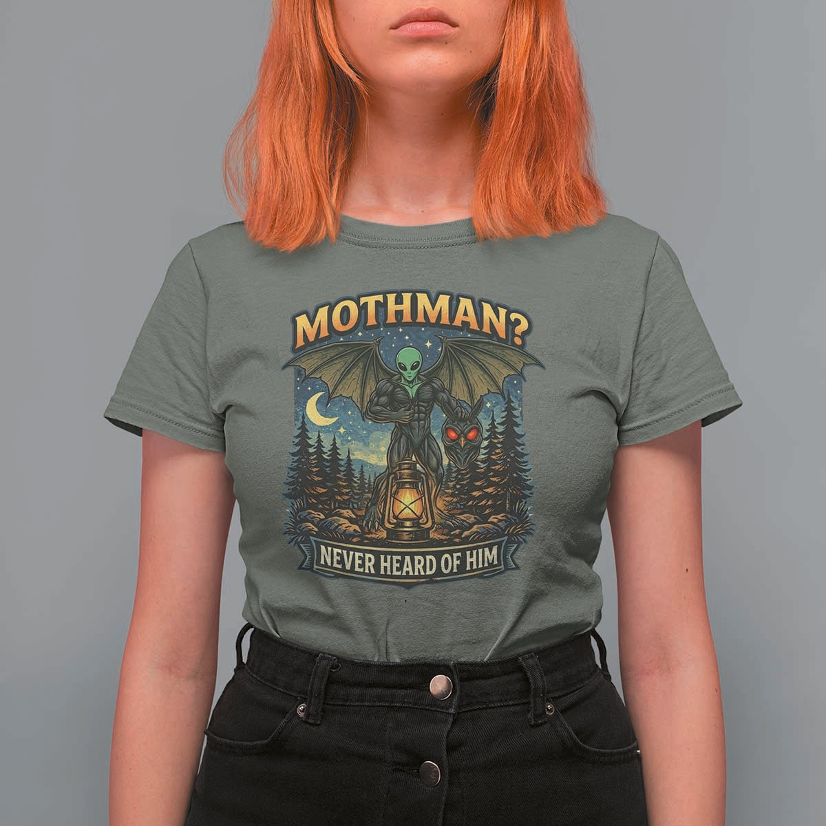 Funny Mothman Cryptid Believer T Shirt For Women Never Heard Of Him
