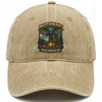 Funny Mothman Cryptid Believer Washed Cotton Baseball Cap Never Heard Of Him