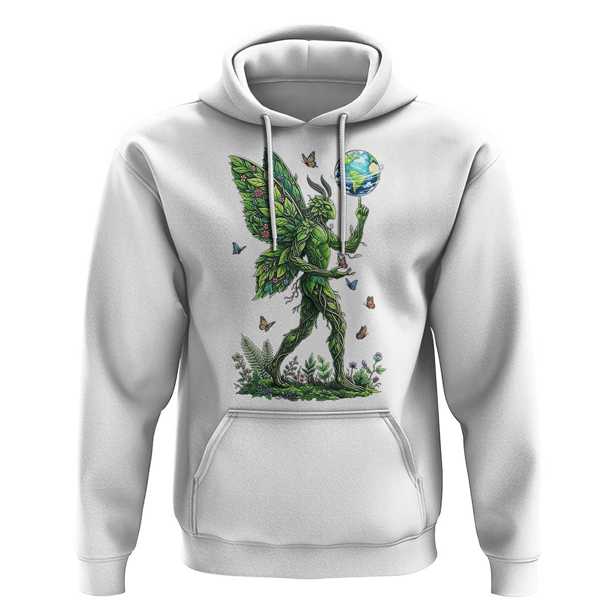 Floral Mothman With Earth Hoodie Cottagecore Nature Lover Cryptid