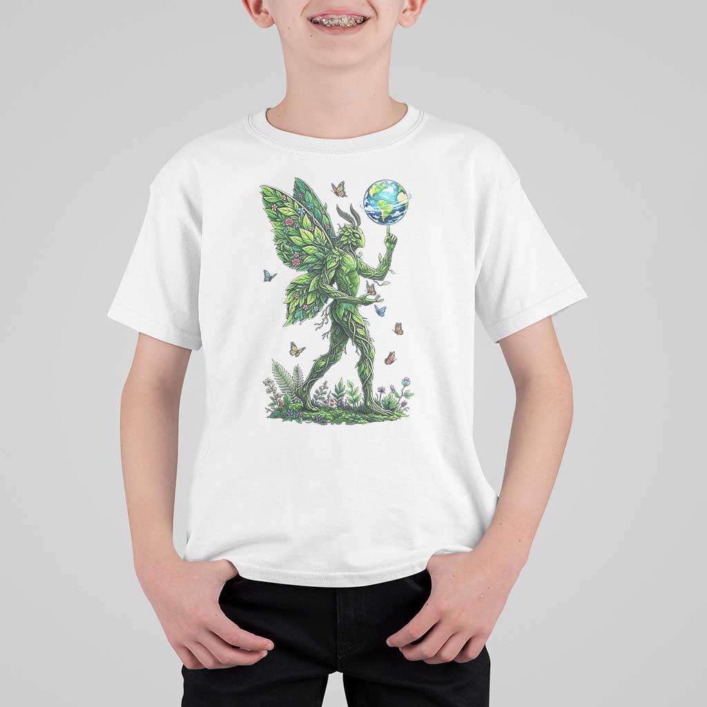 Floral Mothman With Earth T Shirt For Kid Cottagecore Nature Lover Cryptid