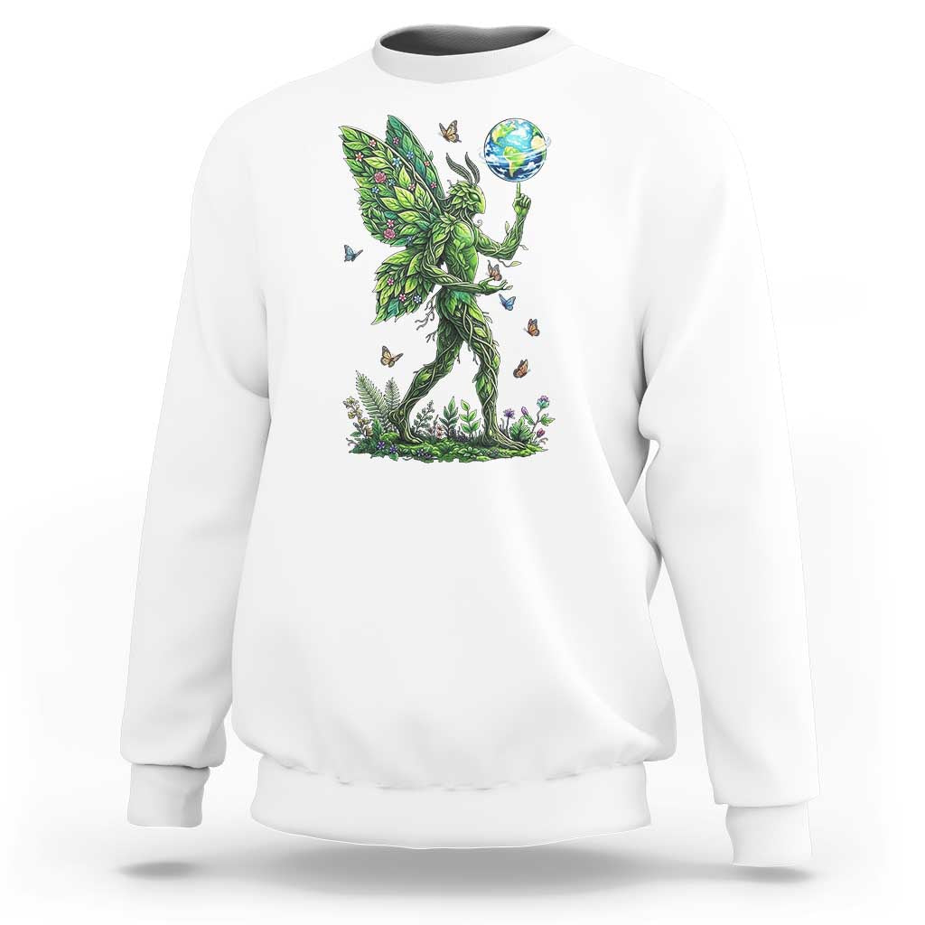 Floral Mothman With Earth Sweatshirt Cottagecore Nature Lover Cryptid