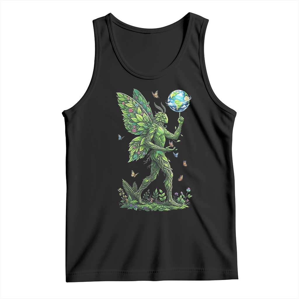 Floral Mothman With Earth Tank Top Cottagecore Nature Lover Cryptid