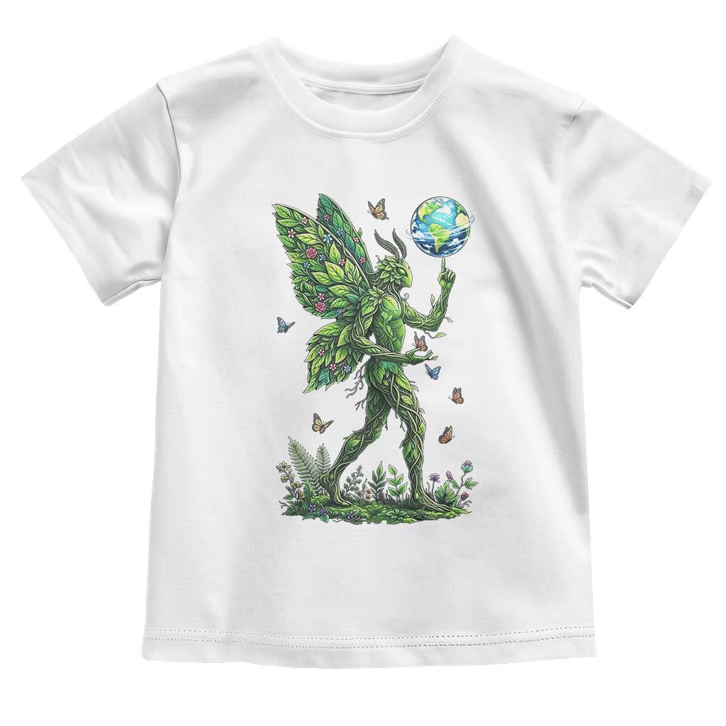 Floral Mothman With Earth Toddler T Shirt Cottagecore Nature Lover Cryptid