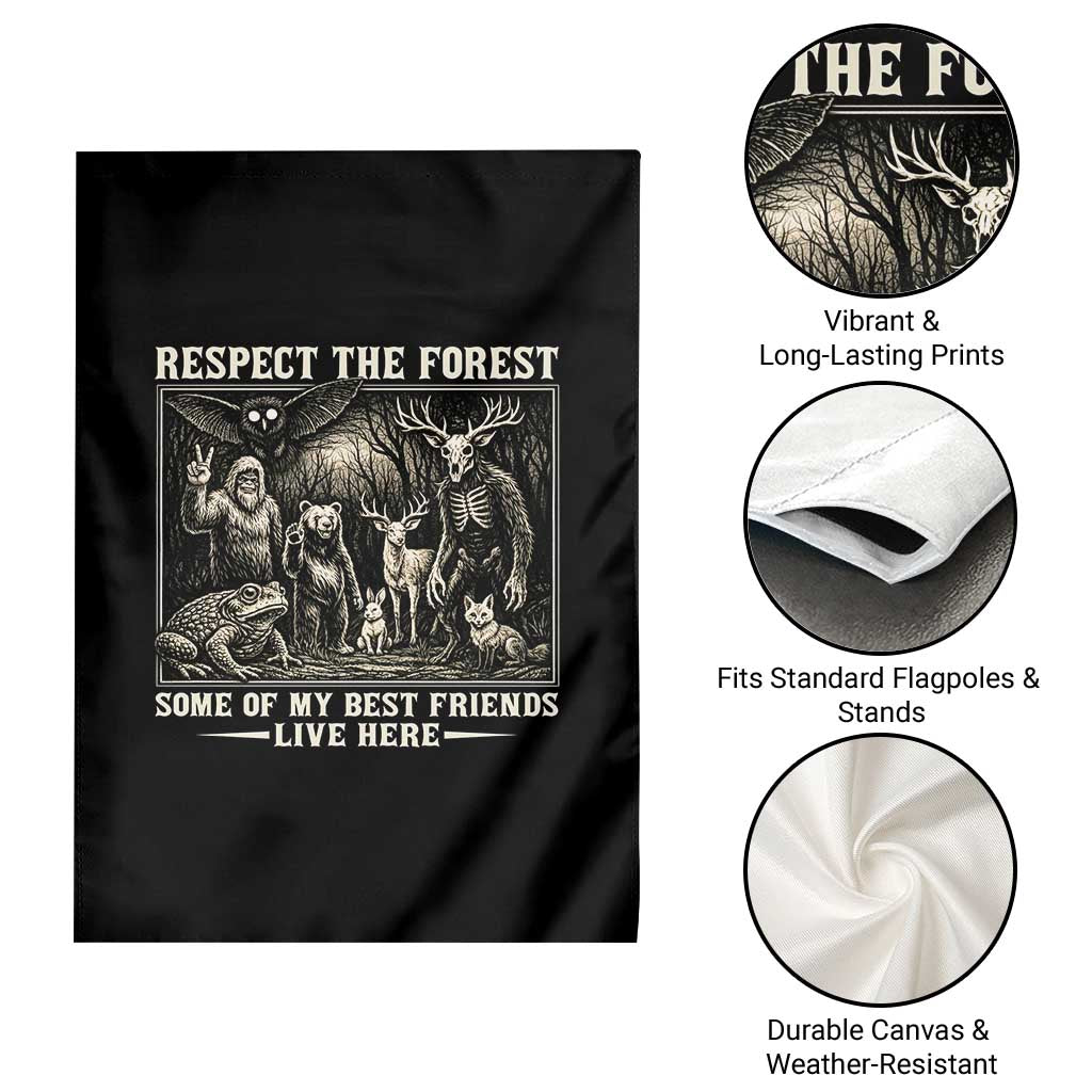 Respect The Forest My Best Friends Live Here Garden Flag Cryptid Forest Lover