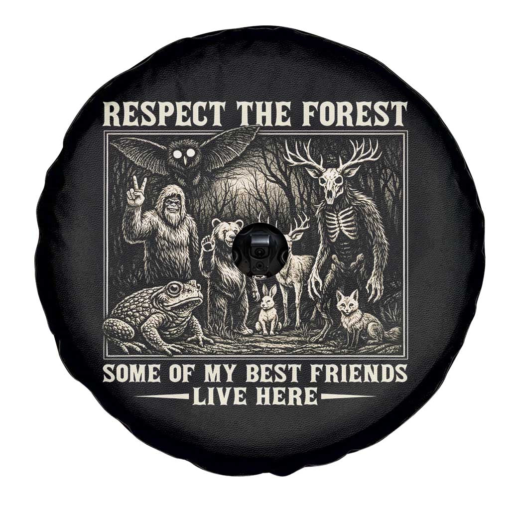 Respect The Forest My Best Friends Live Here Spare Tire Cover Cryptid Forest Lover