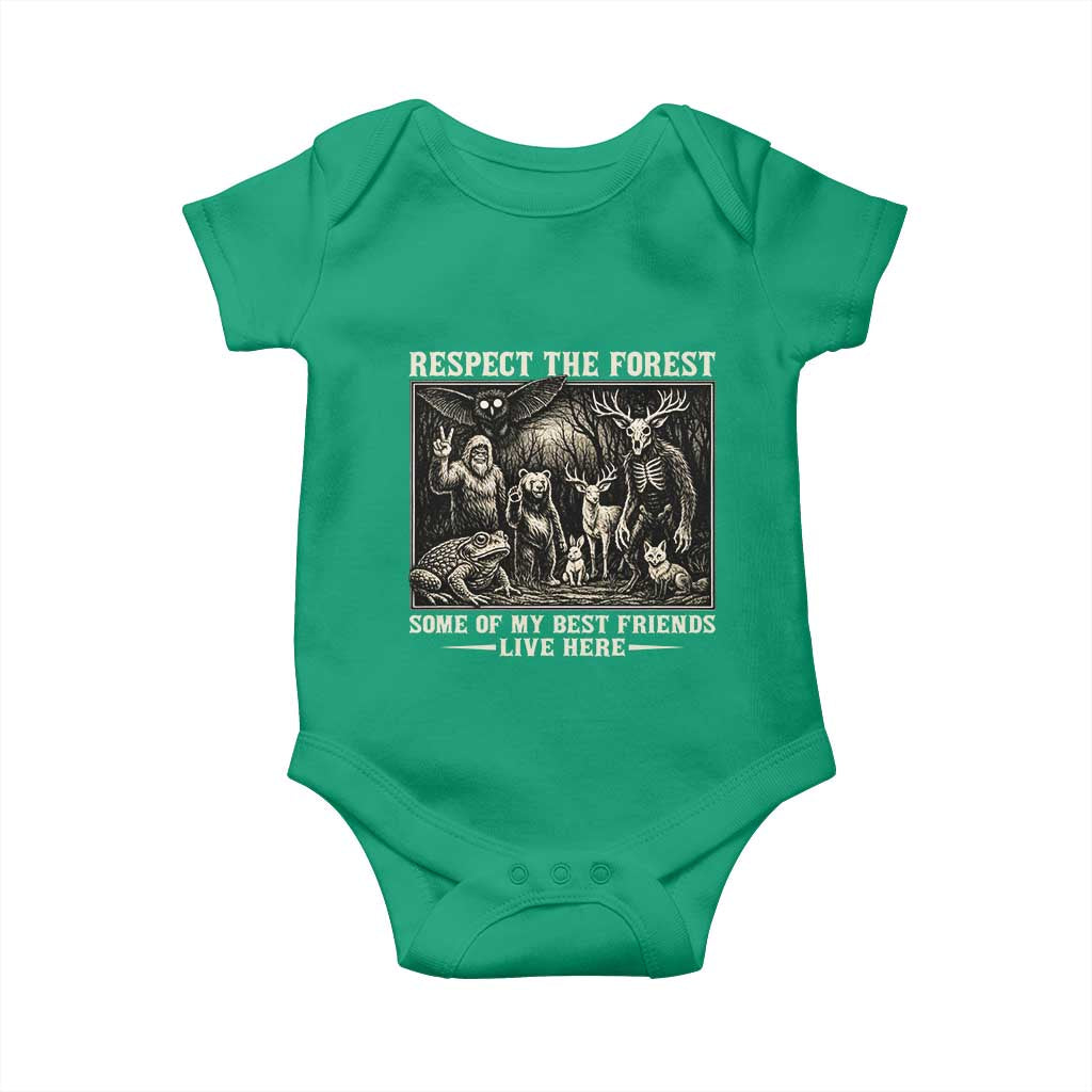 Respect The Forest My Best Friends Live Here Baby Onesie Cryptid Forest Lover