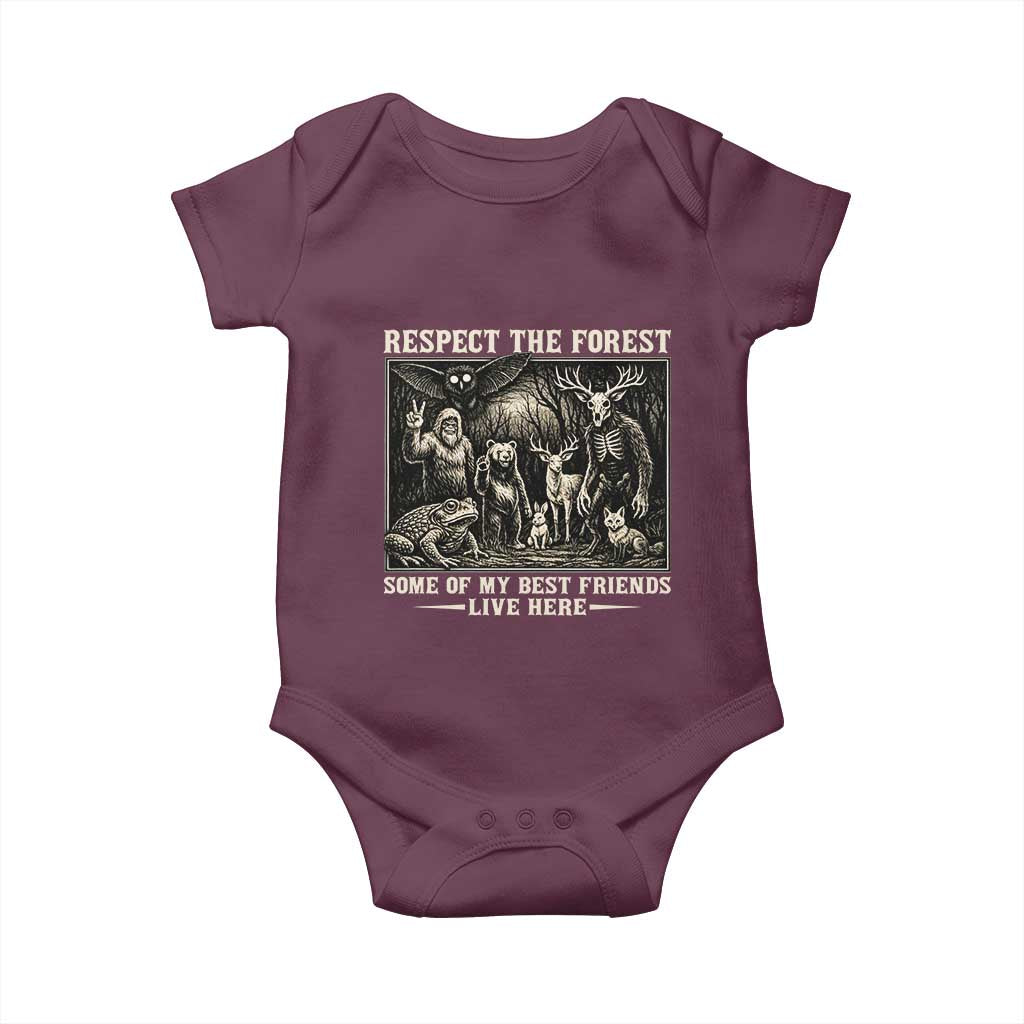 Respect The Forest My Best Friends Live Here Baby Onesie Cryptid Forest Lover
