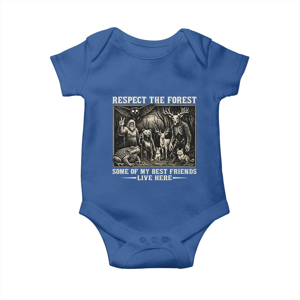 Respect The Forest My Best Friends Live Here Baby Onesie Cryptid Forest Lover