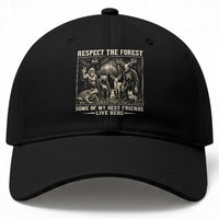 Respect The Forest My Best Friends Live Here Baseball Cap Cryptid Forest Lover