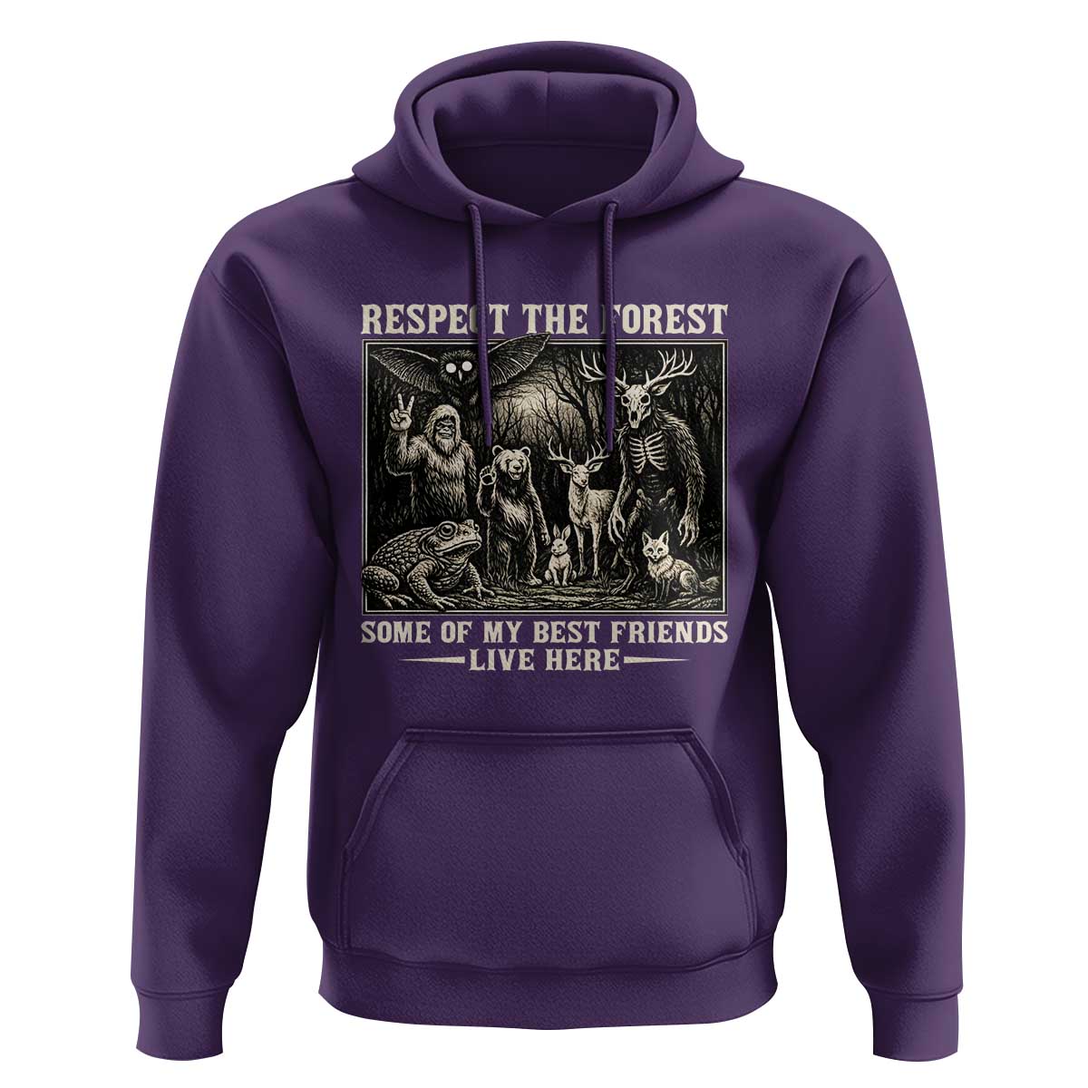 Respect The Forest My Best Friends Live Here Hoodie Cryptid Forest Lover