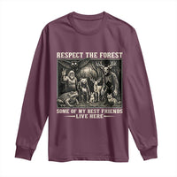 Respect The Forest My Best Friends Live Here Long Sleeve Shirt Cryptid Forest Lover
