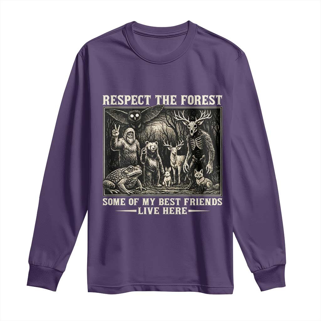 Respect The Forest My Best Friends Live Here Long Sleeve Shirt Cryptid Forest Lover