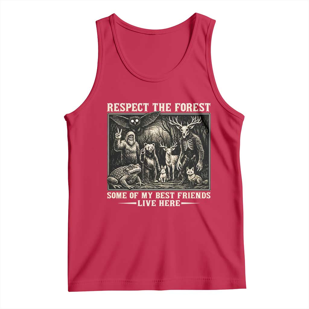 Respect The Forest My Best Friends Live Here Tank Top Cryptid Forest Lover