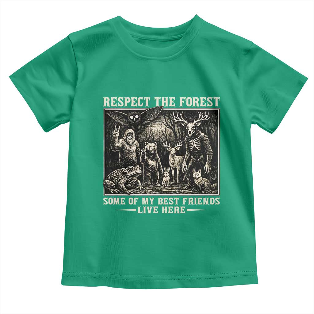 Respect The Forest My Best Friends Live Here Toddler T Shirt Cryptid Forest Lover