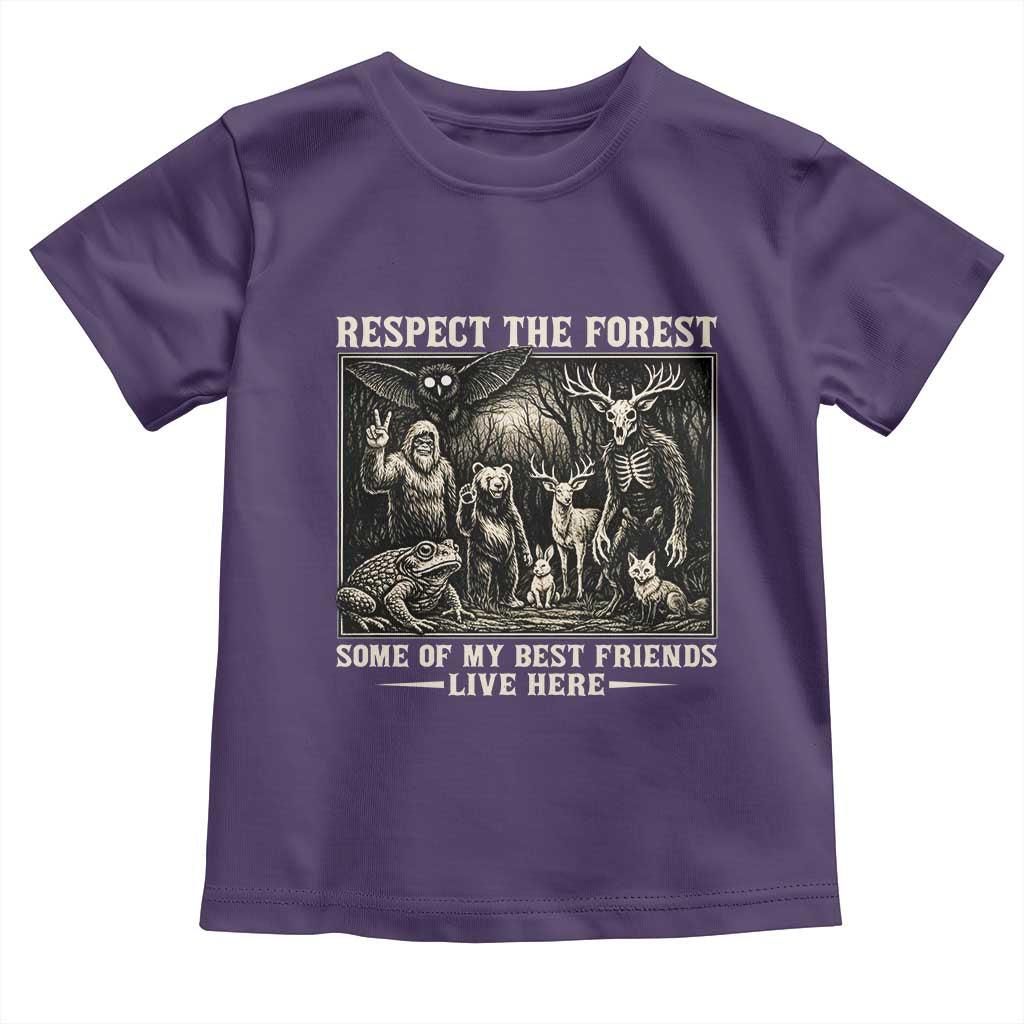 Respect The Forest My Best Friends Live Here Toddler T Shirt Cryptid Forest Lover