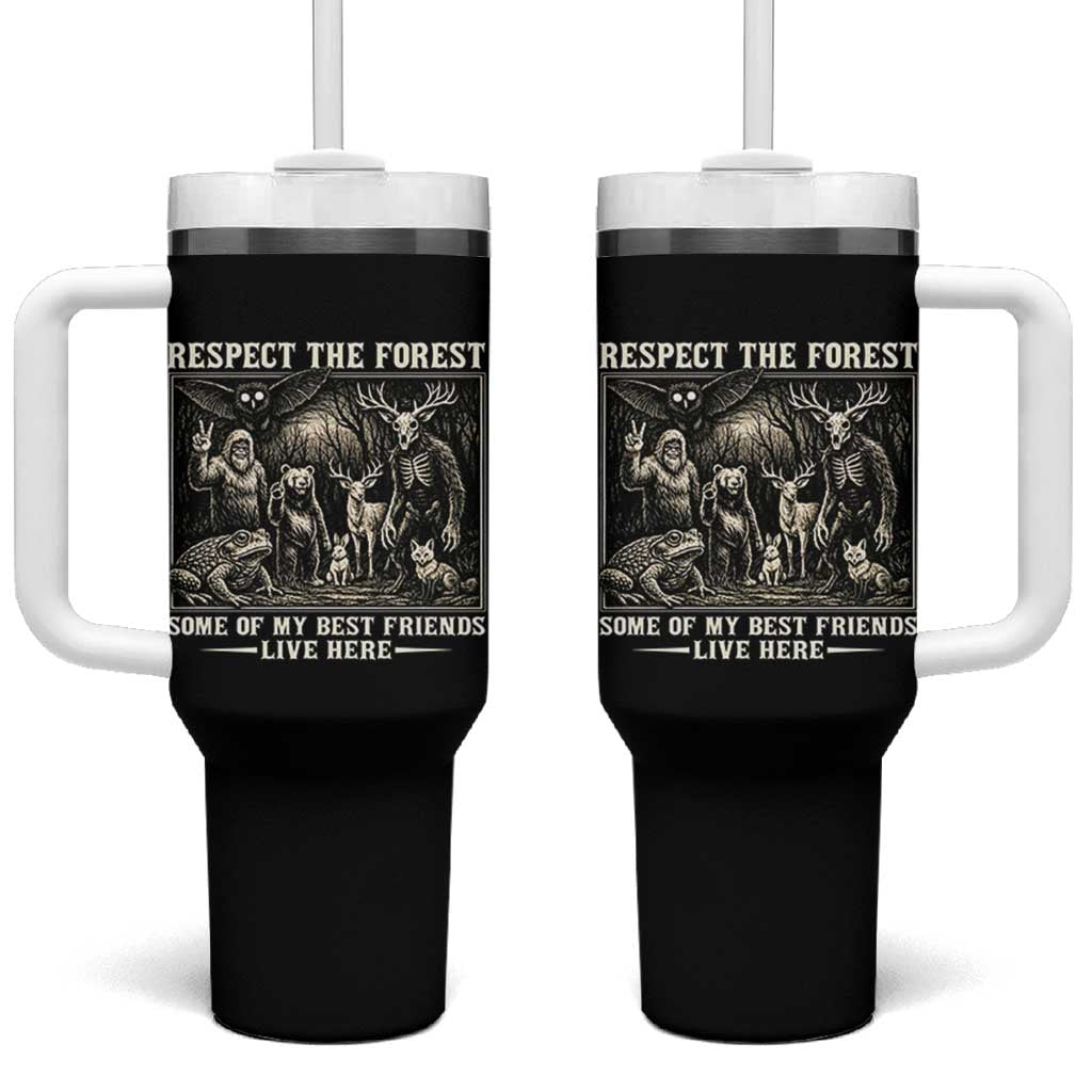 Respect The Forest My Best Friends Live Here Tumbler With Handle Cryptid Forest Lover