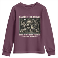 Respect The Forest My Best Friends Live Here Youth Sweatshirt Cryptid Forest Lover