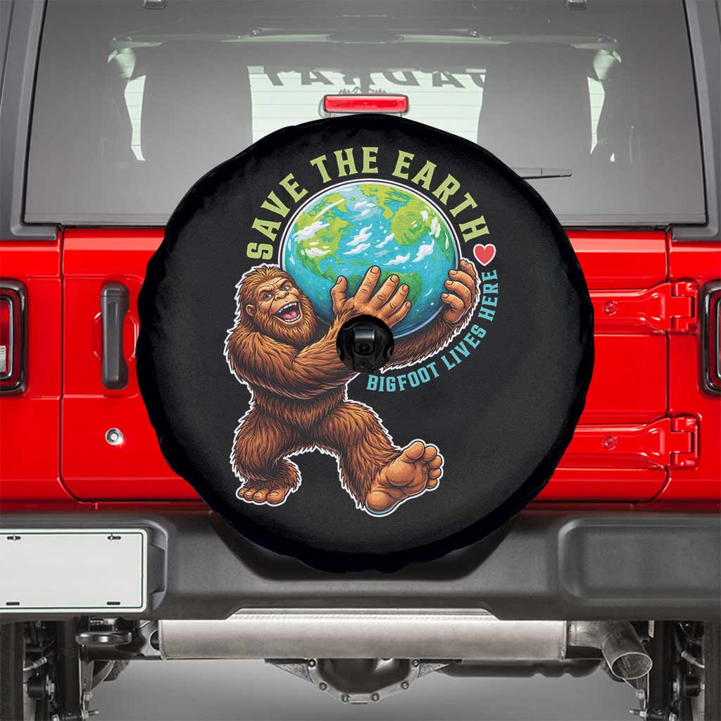 Earth Day Spare Tire Cover Save The Earth Bigfoot Lives Here