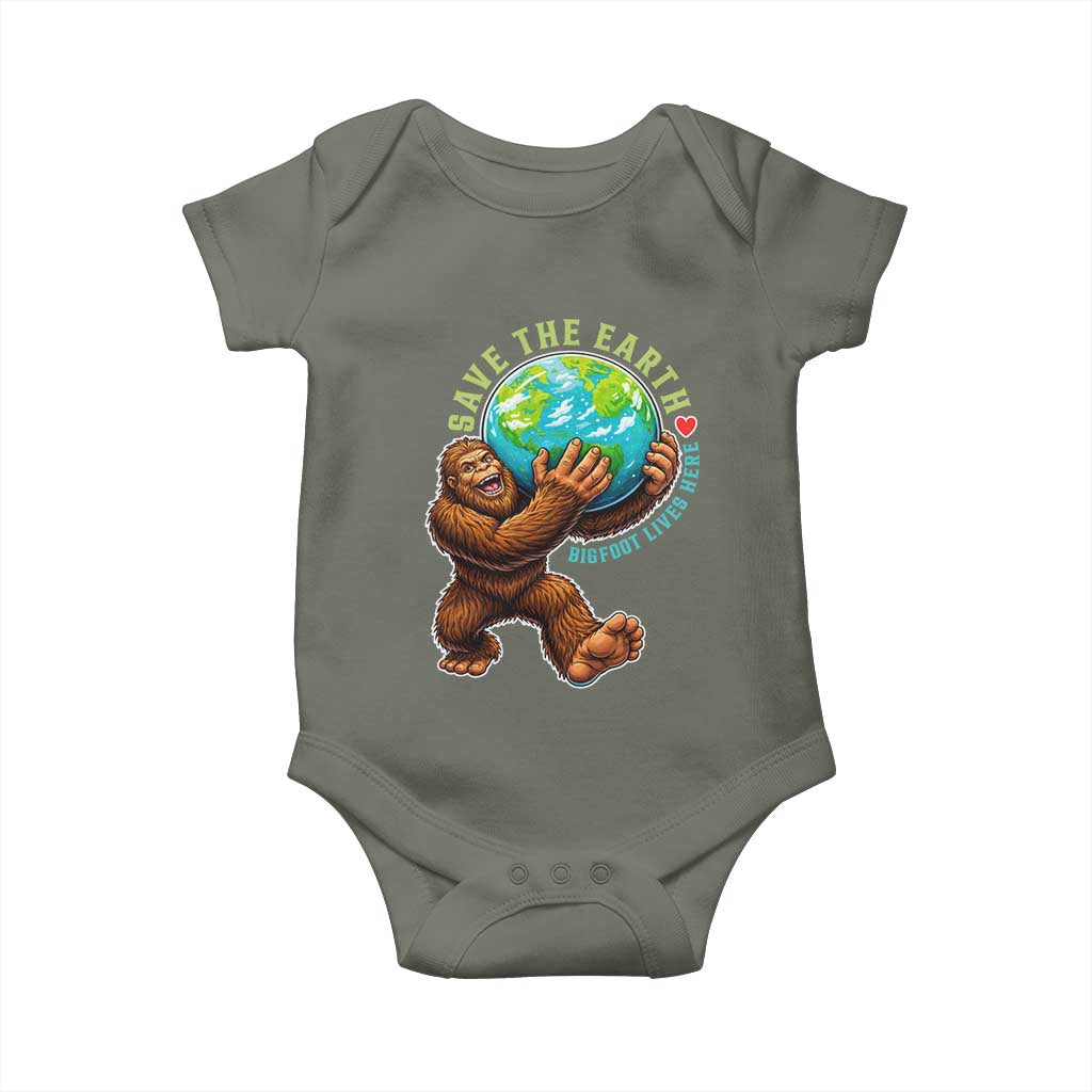 Earth Day Baby Onesie Save The Earth Bigfoot Lives Here