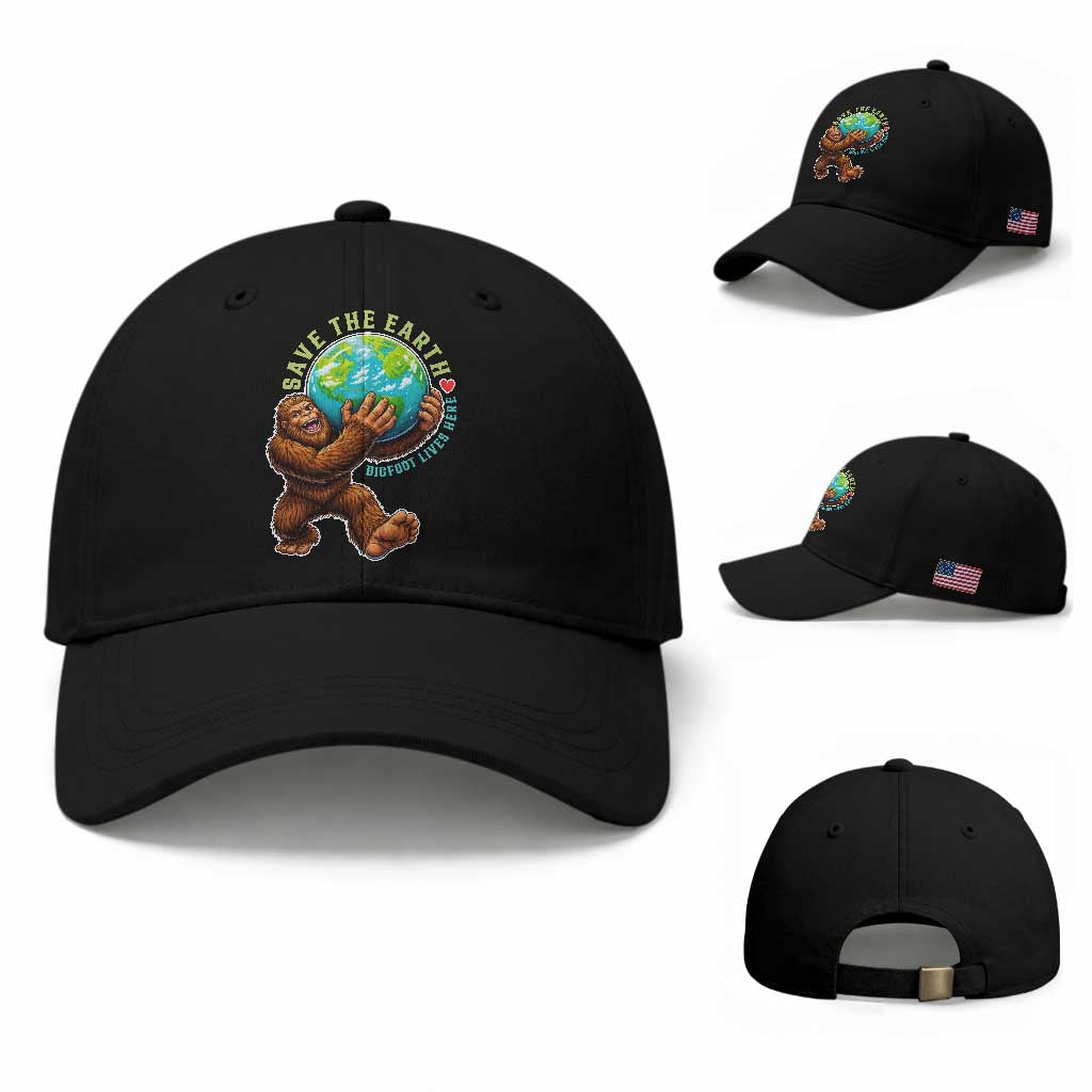 Earth Day Baseball Cap Save The Earth Bigfoot Lives Here