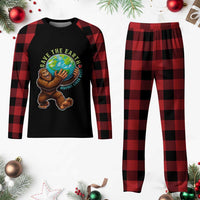 Earth Day Plaid Pajama Set Save The Earth Bigfoot Lives Here