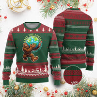 Earth Day Ugly Christmas Sweater Save The Earth Bigfoot Lives Here