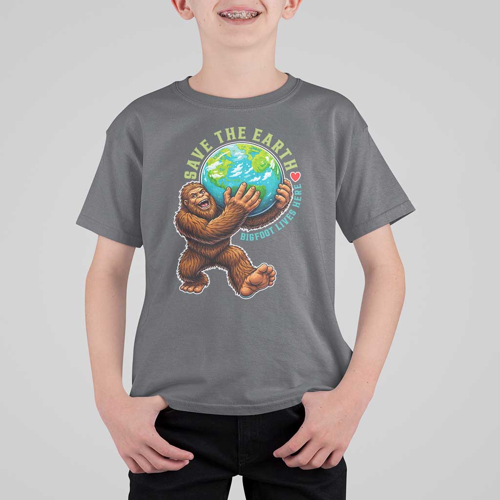 Earth Day T Shirt For Kid Save The Earth Bigfoot Lives Here