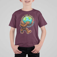 Earth Day T Shirt For Kid Save The Earth Bigfoot Lives Here