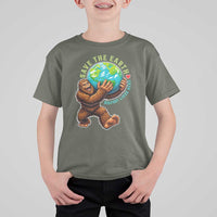 Earth Day T Shirt For Kid Save The Earth Bigfoot Lives Here