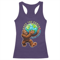 Earth Day Racerback Tank Top Save The Earth Bigfoot Lives Here