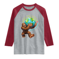Earth Day Raglan Shirt Save The Earth Bigfoot Lives Here
