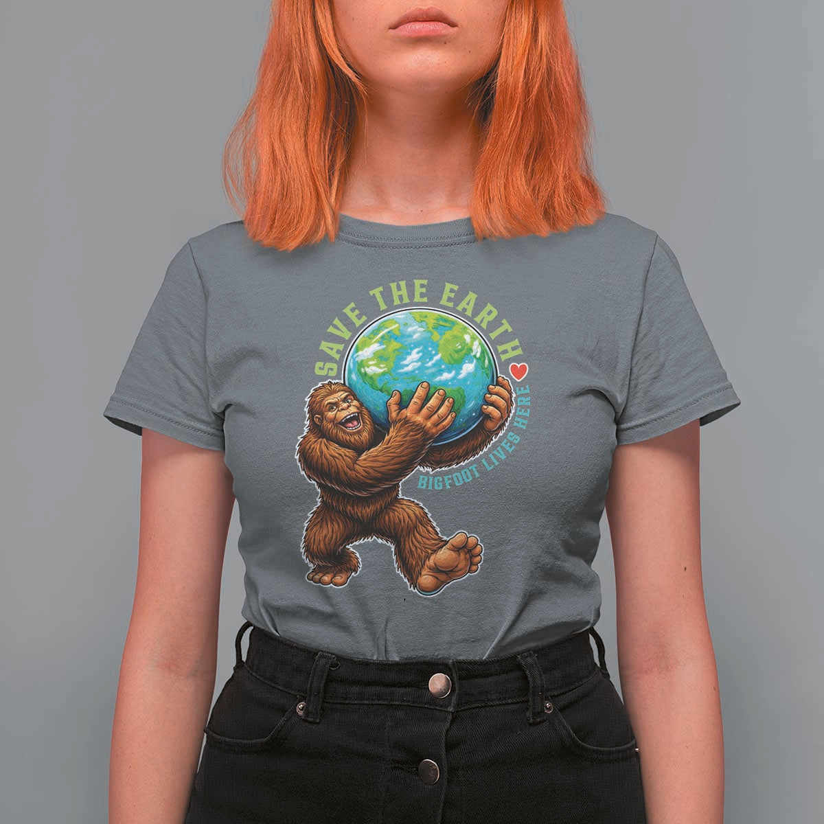 Earth Day T Shirt For Women Save The Earth Bigfoot Lives Here