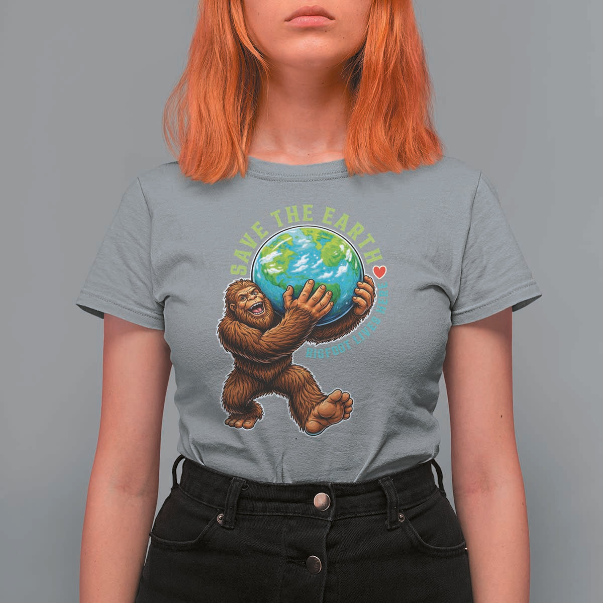Earth Day T Shirt For Women Save The Earth Bigfoot Lives Here
