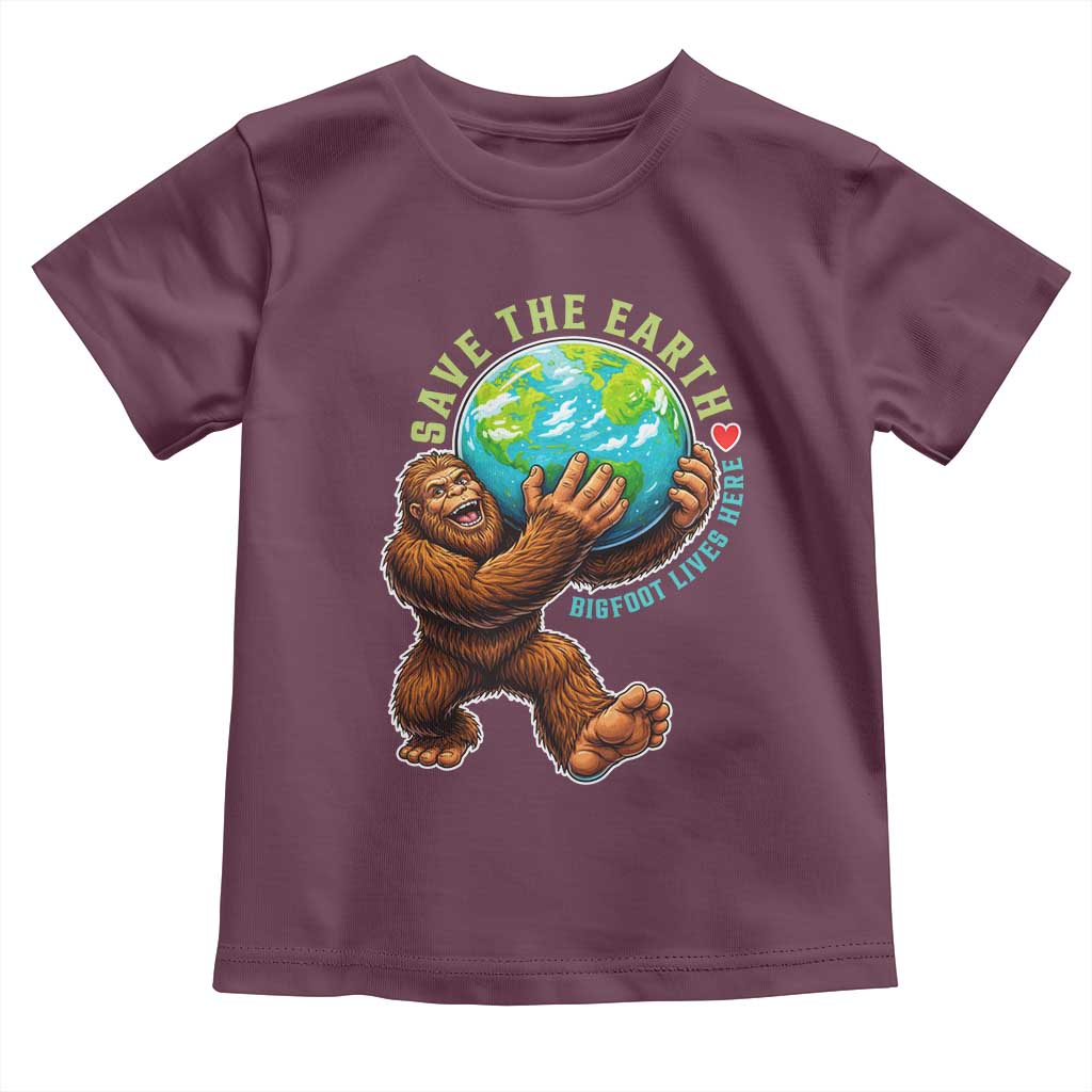 Earth Day Toddler T Shirt Save The Earth Bigfoot Lives Here