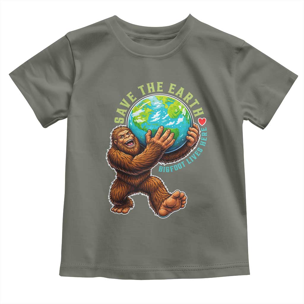 Earth Day Toddler T Shirt Save The Earth Bigfoot Lives Here