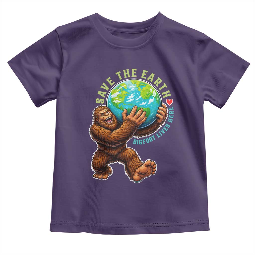 Earth Day Toddler T Shirt Save The Earth Bigfoot Lives Here