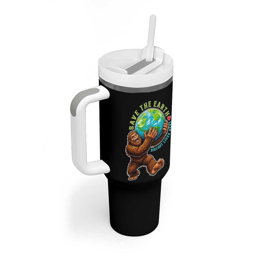 Earth Day Tumbler With Handle Save The Earth Bigfoot Lives Here